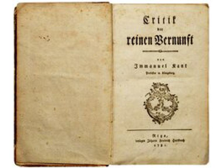 Cover der Erstausgabe des Werkes „Kritik der reinen Vernunft“